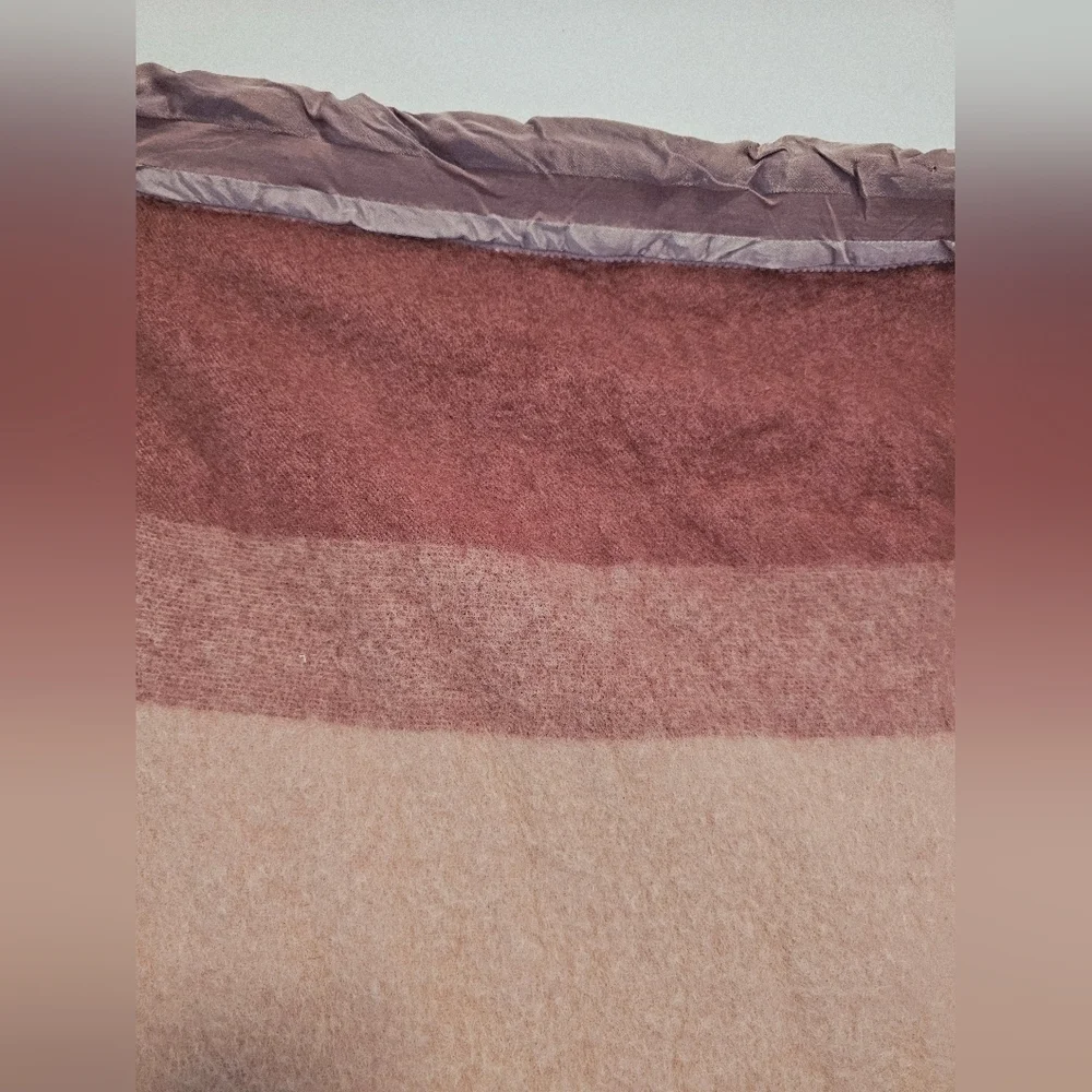 St. Mary's Vintage 100% Wool Striped Pink colorway Striped Blanket